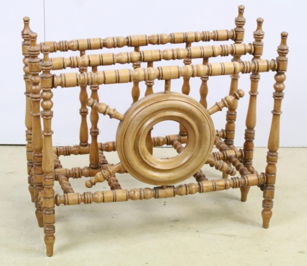 small bobbin turned two section canterbury magazine rack