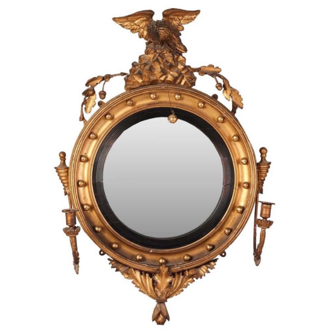 a regency convex girandole mirror