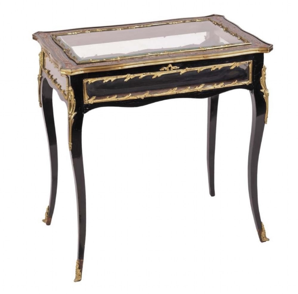 c19th ebonised boulle work bijouterie table