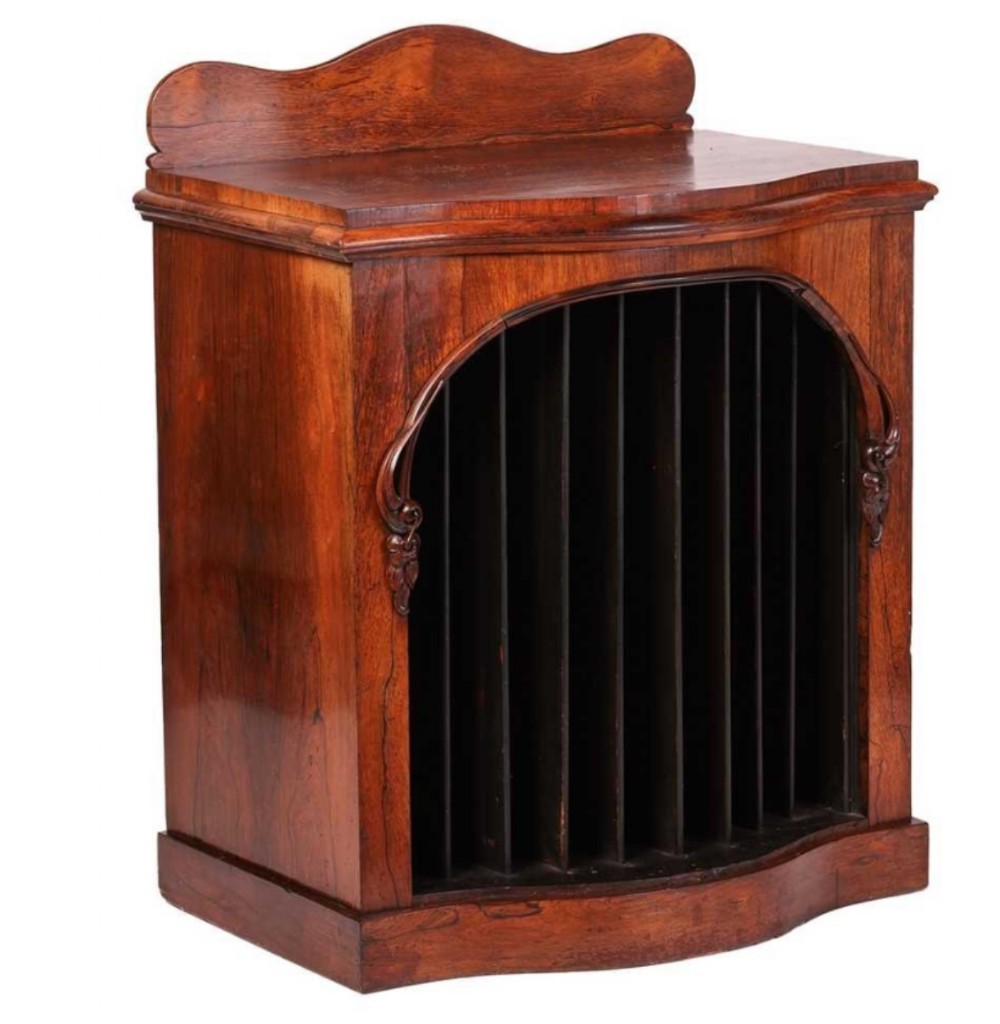 a serpentine rosewod folio cabinet