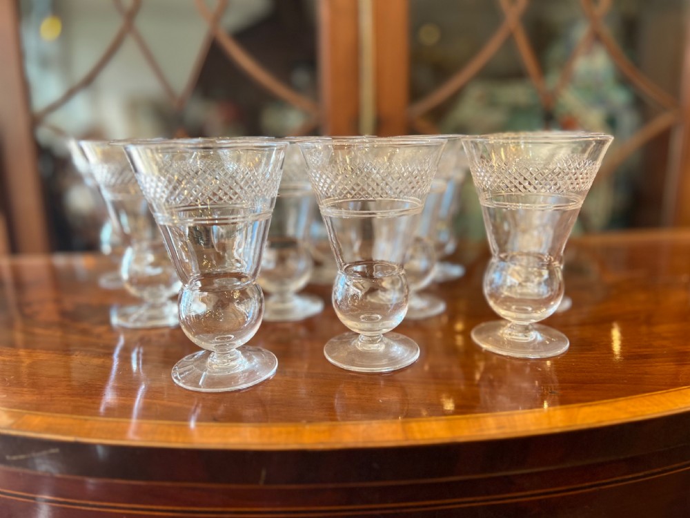 a dozen c19th scottish thistle glasses