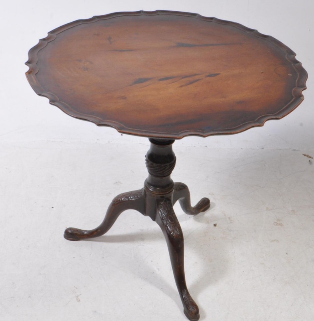 c19th mahogany pie crust tip top occasional table