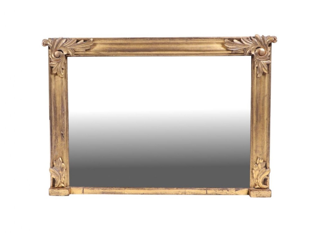 c19th carved giltwood overmantel mirror