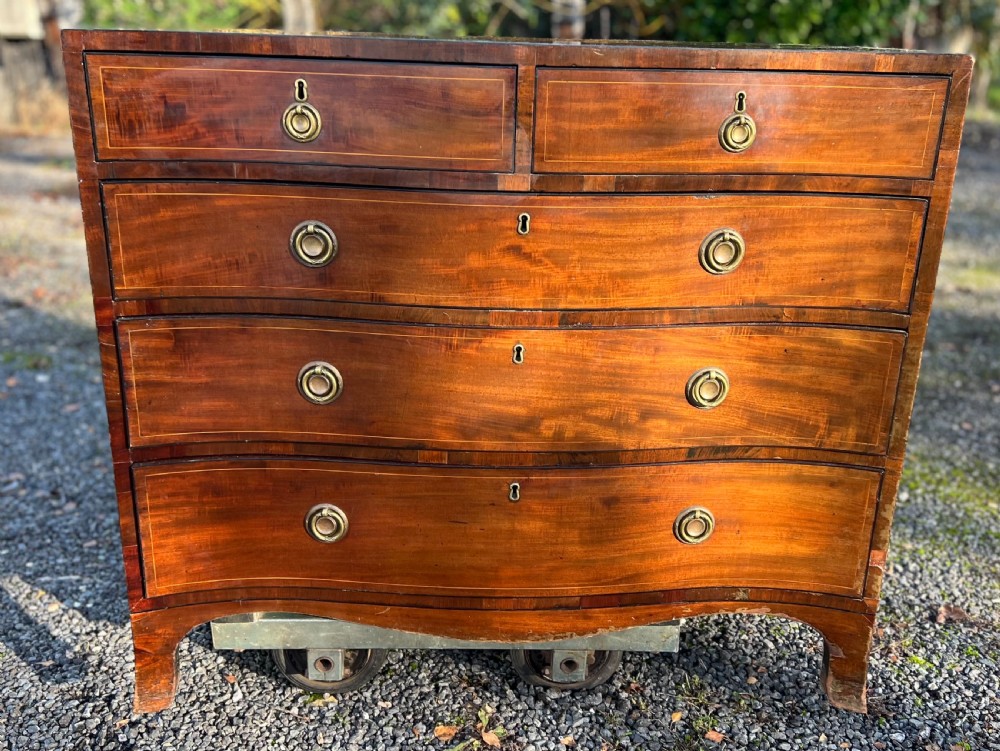 george iii serpentine mahogany chest of 5 drawers