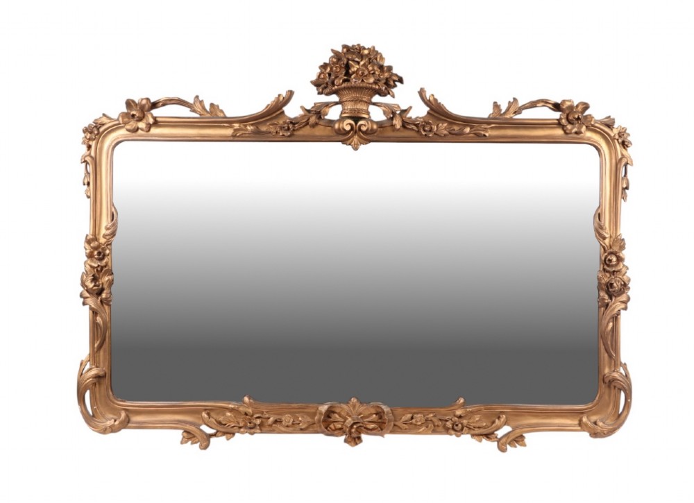 c19th carved giltwood wall mirror
