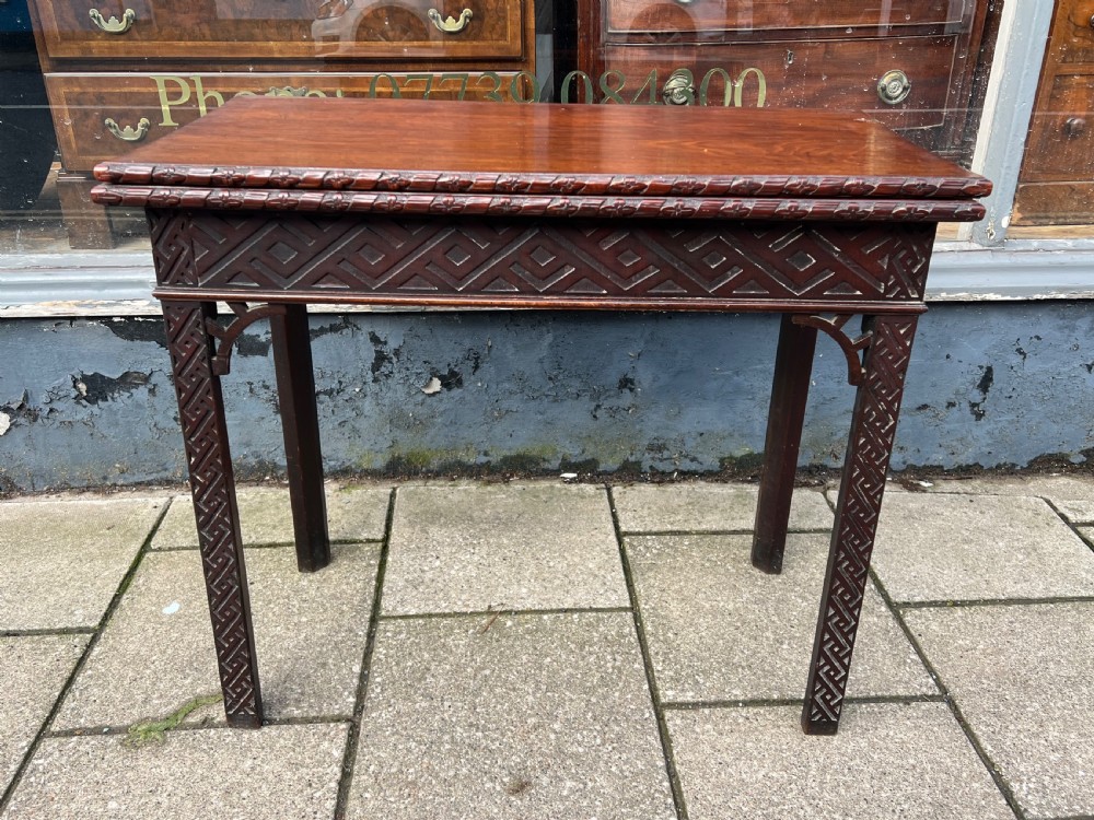 c18th mahogany chinese chippendale tea table