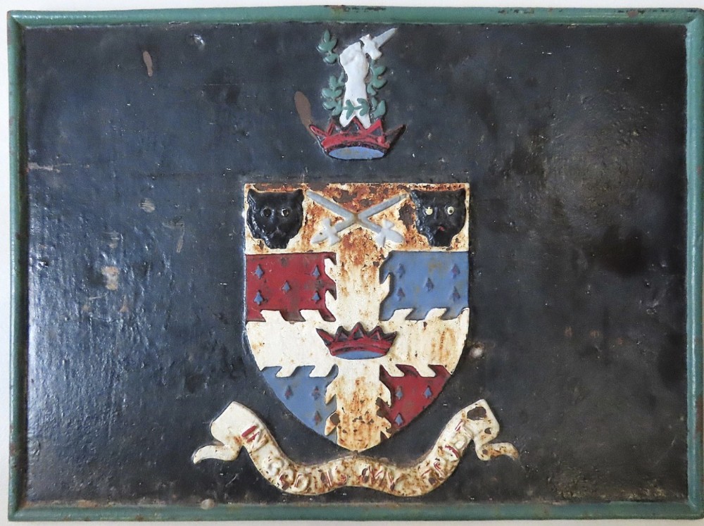 cast iron armorial plaque