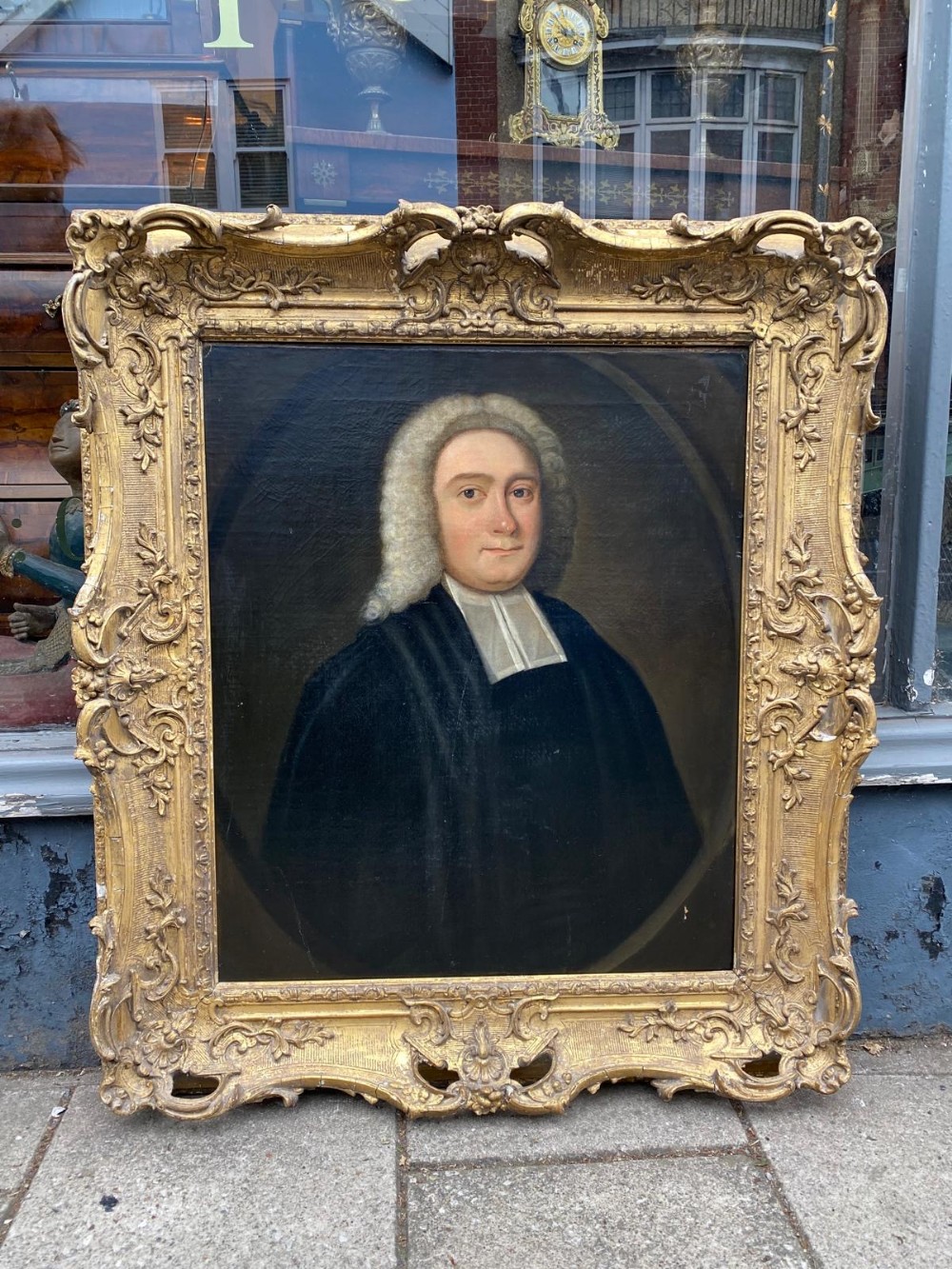 large oil painting on canvas of a barrister