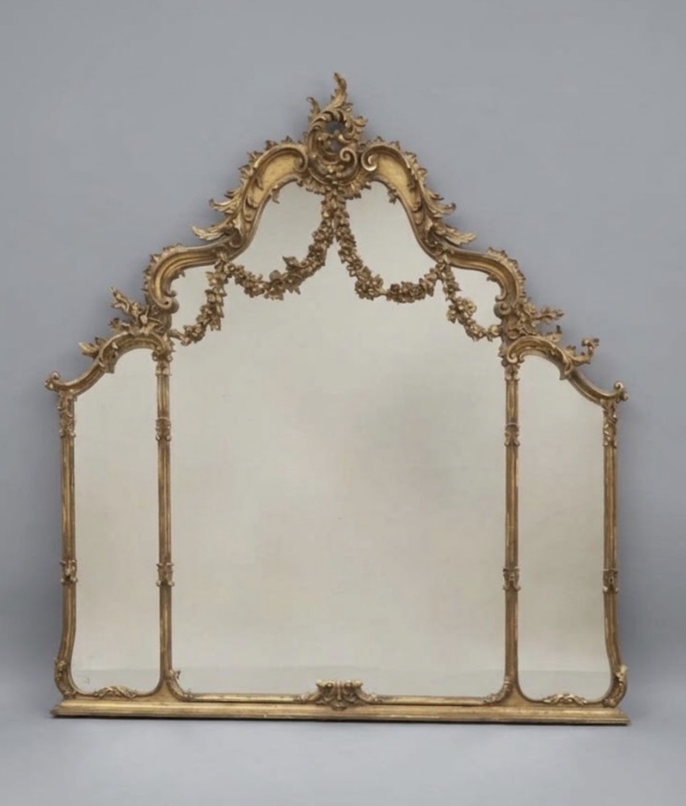 early c20th giltwood overmantel mirror
