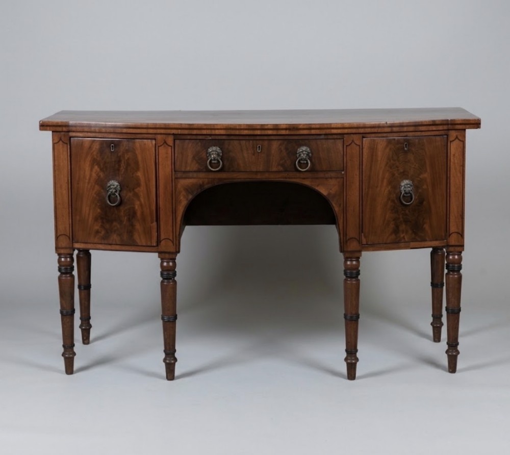 george iii mahogany inlaid bowfront sideboard
